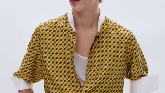 Model wearing sharp tailoring from Haider Ackermann's Tom Ford Fall 2026 menswear collection