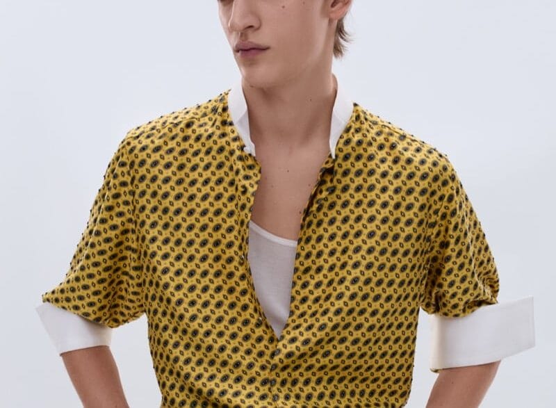 Model wearing sharp tailoring from Haider Ackermann's Tom Ford Fall 2026 menswear collection