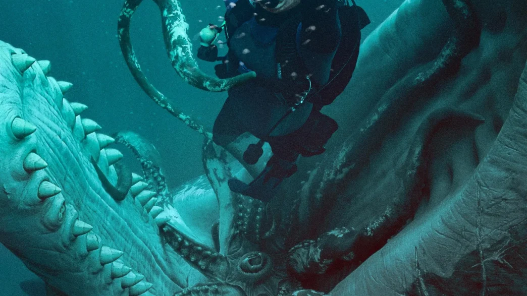 Austin Abrams trapped underwater inside a sperm whale in the Whalefall official teaser
