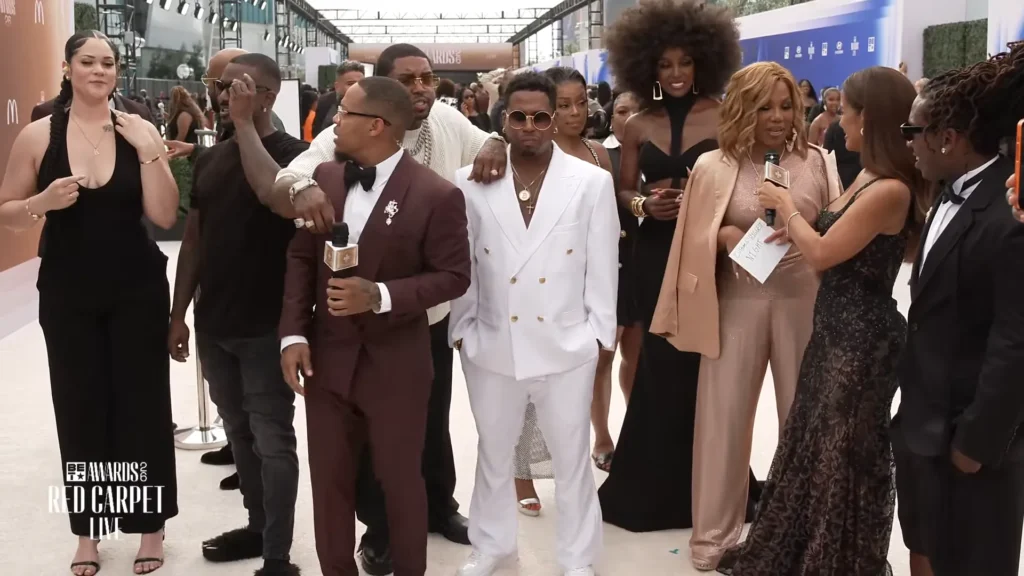 Ray J on camera during BET Awards 2026 red carpet live