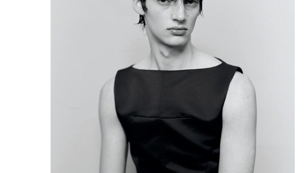 Model Adrian Timmermanns poses in Spleen et idéal for Numéro Homme, photographed by Thomas Hauser and styled by Samuel François.