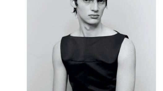 Model Adrian Timmermanns poses in Spleen et idéal for Numéro Homme, photographed by Thomas Hauser and styled by Samuel François.