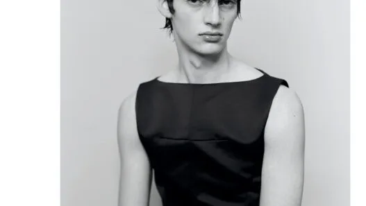 Model Adrian Timmermanns poses in Spleen et idéal for Numéro Homme, photographed by Thomas Hauser and styled by Samuel François.