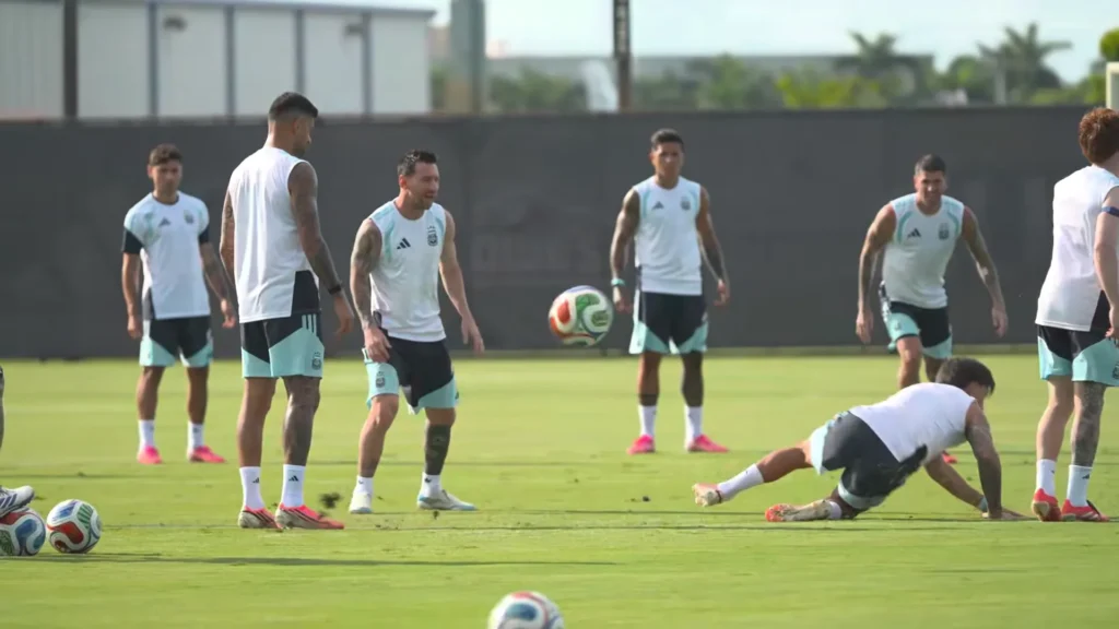 Argentina training session before facing Cabo Verde in the FIFA World Cup 2026 Round of 32.