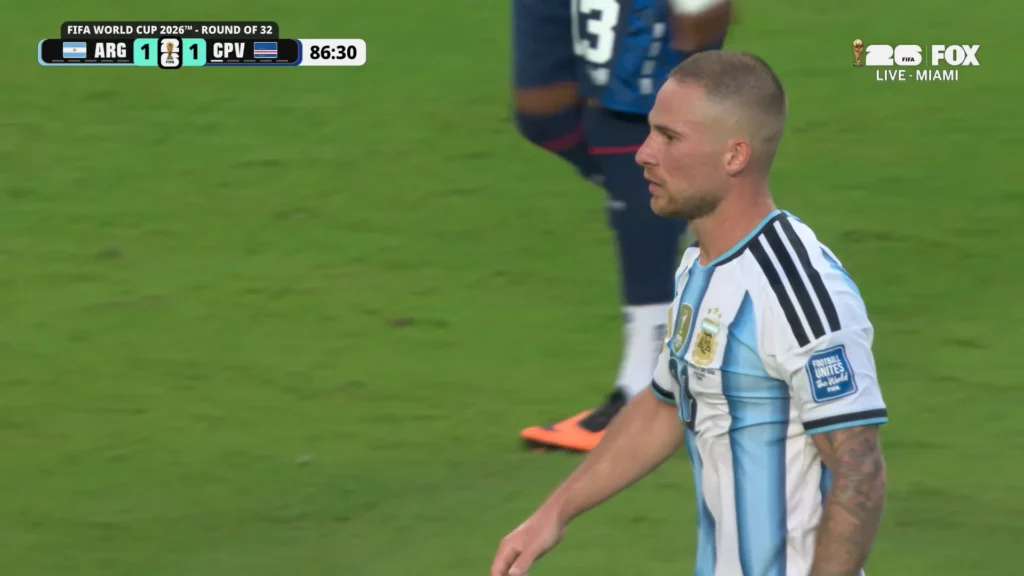 Argentina vs. Cape Verde World Cup 2026 highlight still from a tense Round of 32 sequence.