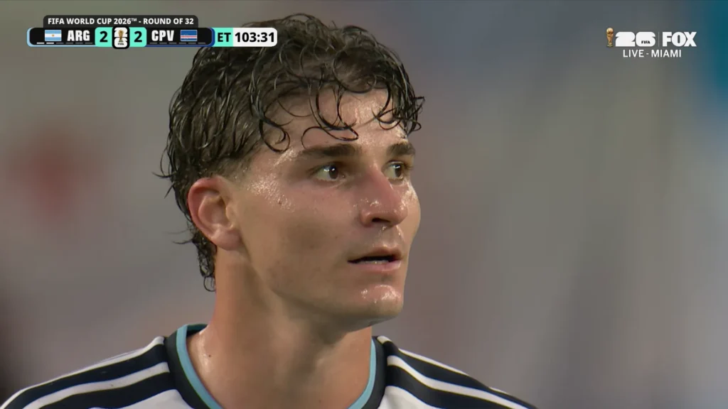 Argentina vs. Cape Verde World Cup 2026 Round of 32 action screenshot.