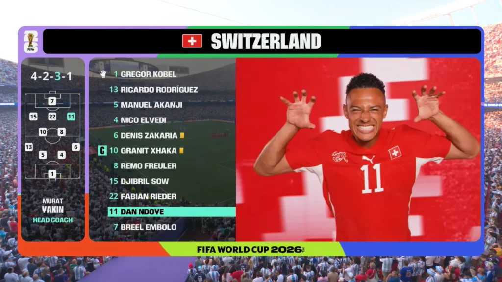 Early Argentina vs Switzerland action during the FIFA World Cup 2026 quarterfinal.