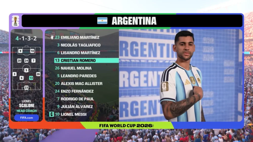 Opening moments of Argentina vs Switzerland in the FIFA World Cup 2026 quarterfinal.