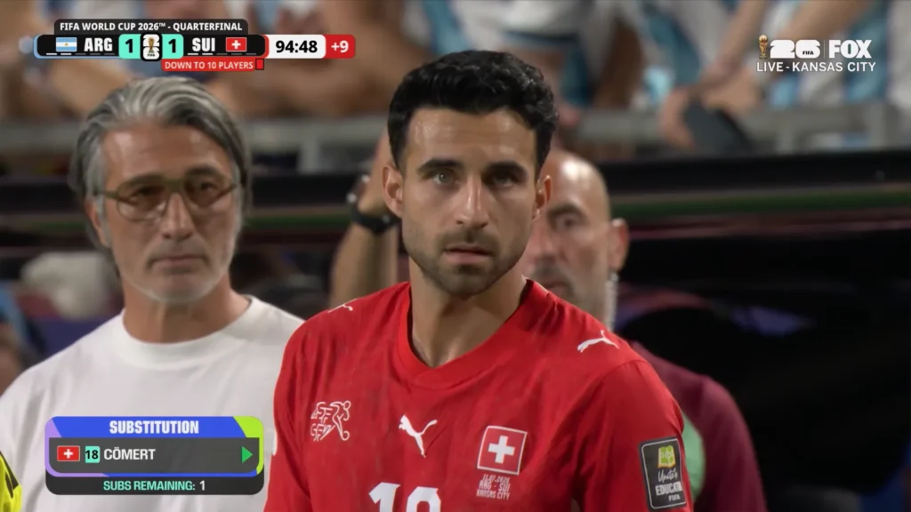 Argentina attacks Switzerland during the FIFA World Cup 2026 quarterfinal highlights.