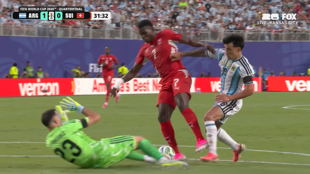 Argentina vs Switzerland quarterfinal highlight still from the FIFA World Cup 2026.