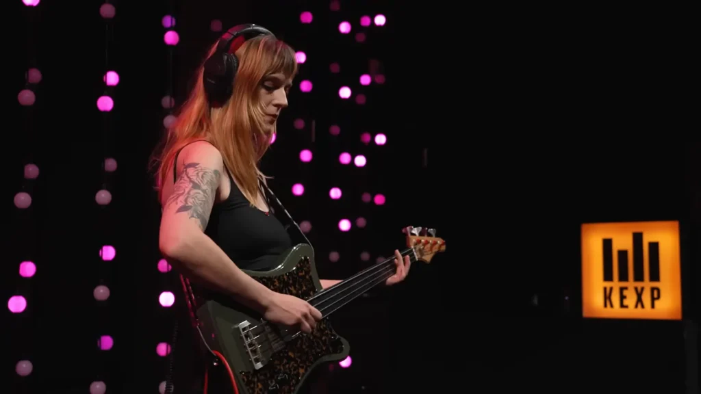 Troy Woodhall plays drums during Automatic’s KEXP performance