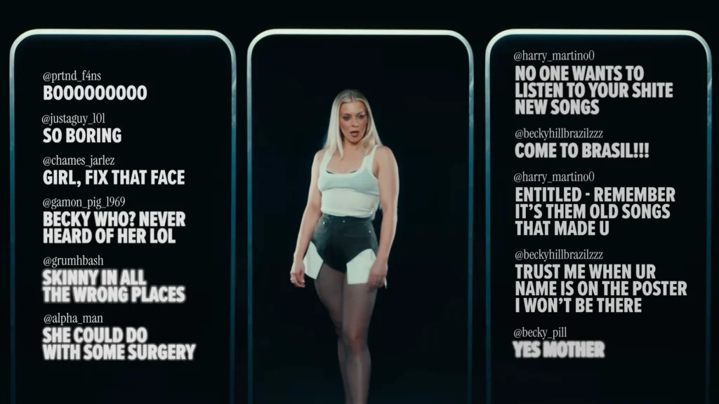 A still from Becky Hill's what do i have to do? official music video