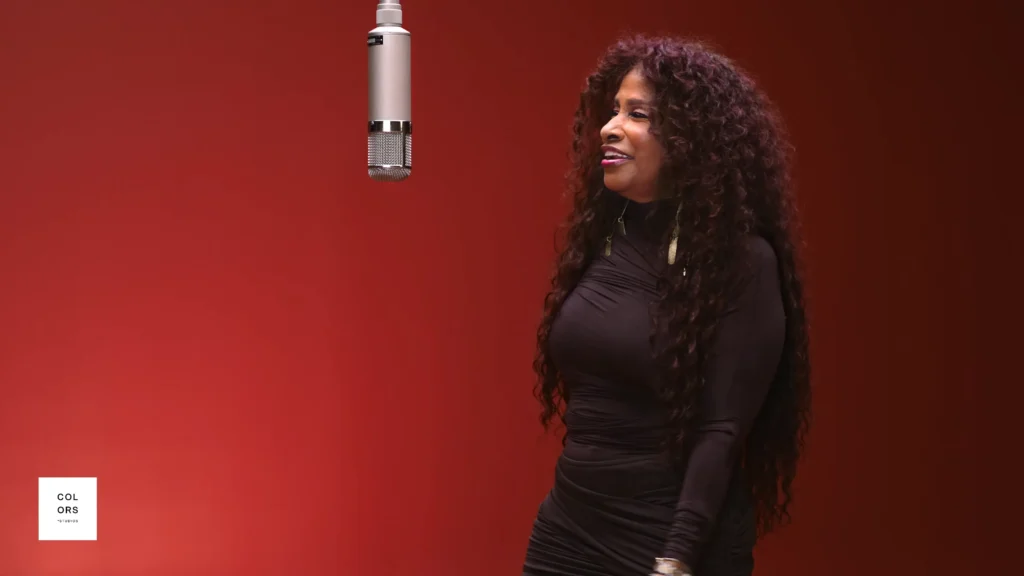 Chaka Khan performing the chorus of Through the Fire for COLORS