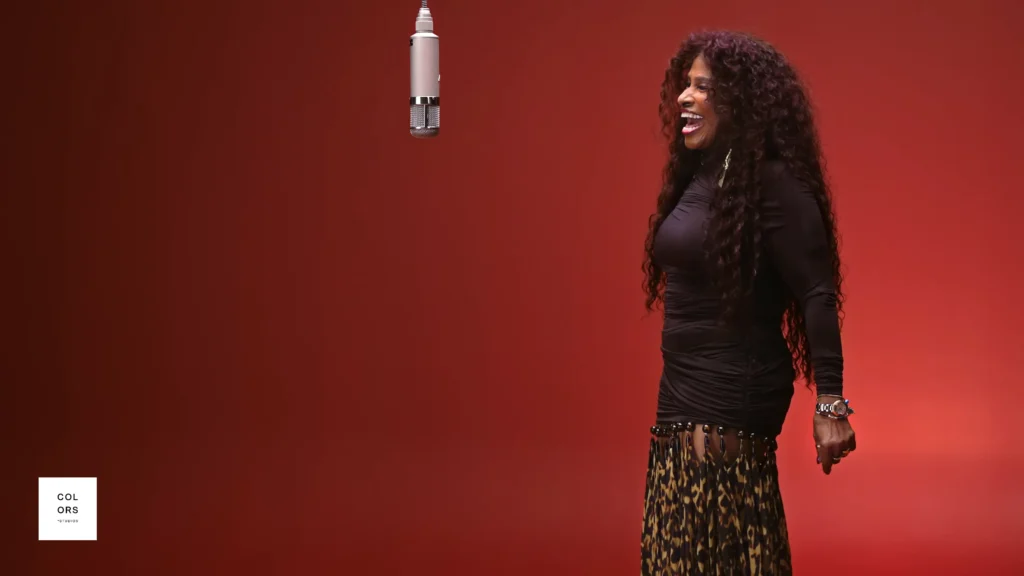 Chaka Khan holding a sustained note during Through the Fire on A COLORS SHOW