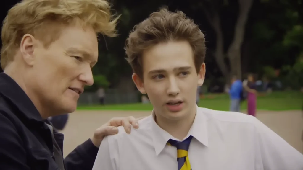 A Team Coco video still captures Conan O’Brien during the Conan In Australia special.
