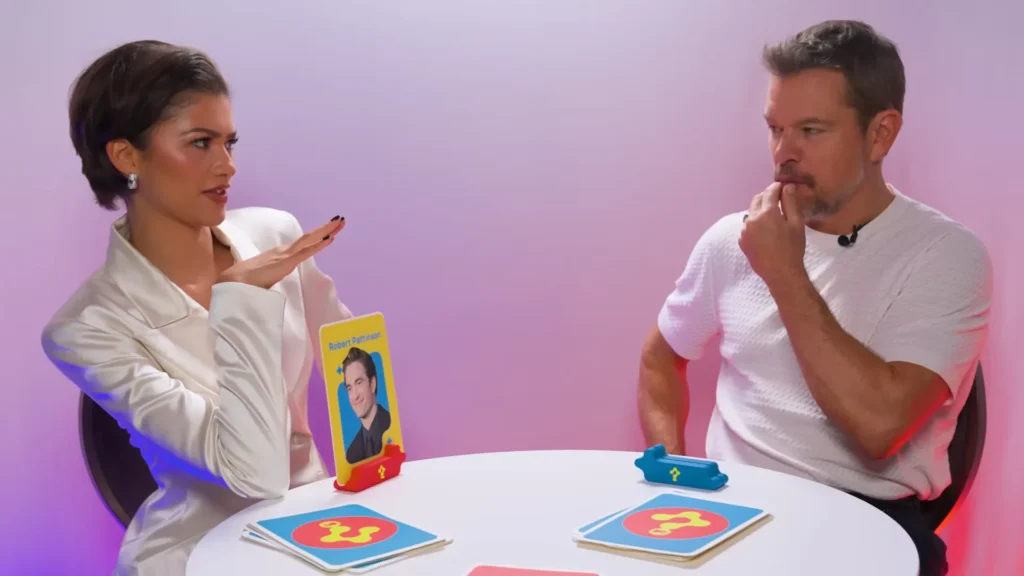 Tom Holland, Zendaya, Robert Pattinson, Anne Hathaway and Matt Damon play a cast guessing game