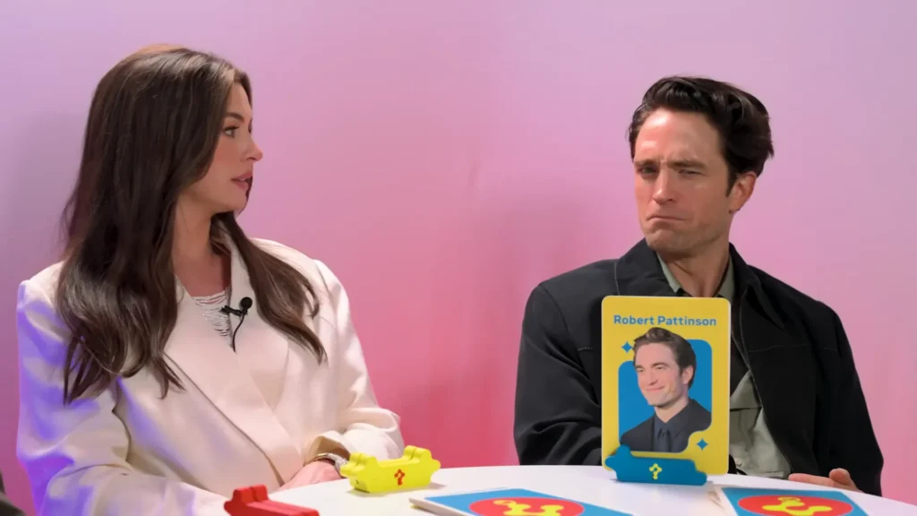 The Odyssey cast laughs together during MTV UK Movies’ Who Even Am I