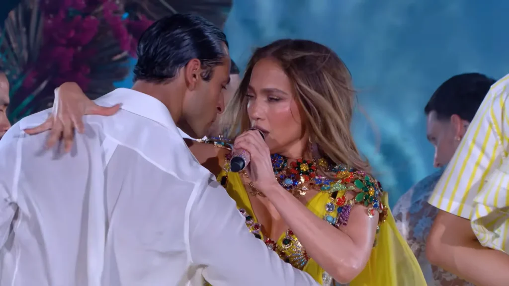 Jennifer Lopez leads the Dolce and Gabbana Taormina concert in a custom stage look
