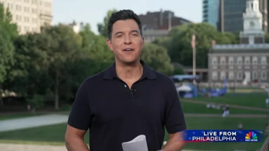 Tom Llamas anchors NBC Nightly News on July 3 during coverage of extreme heat, America’s 250th and Taylor Swift wedding headlines.