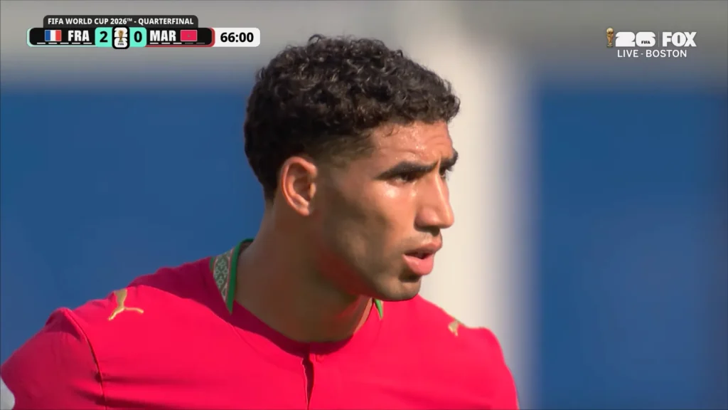 France and Morocco players during the FIFA World Cup 2026 quarterfinal highlights.
