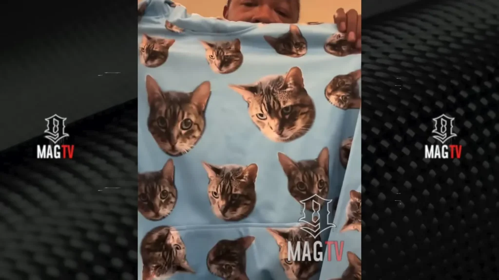 Xzibit displays a fan-made tribute inspired by his cat Thundercat