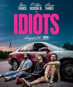 Dave Franco, O’Shea Jackson Jr. and Mason Thames during the chaotic road trip in the 2026 comedy Idiots.