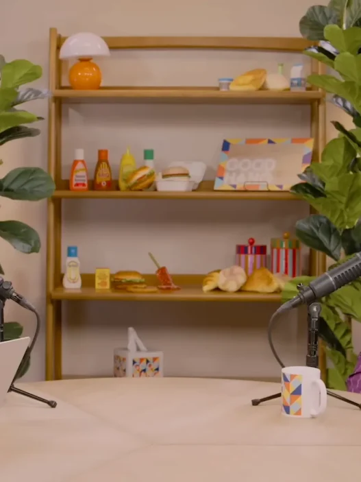 John Cena speaking with Amy Poehler during an episode of the Good Hang podcast