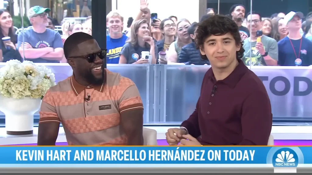 Marcello Hernández performs his exaggerated Kevin Hart impression during the TODAY interview