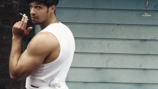 Model wears a Louis-Gabriel Nouchi x OnlyFans campaign look for the limited-edition LGN capsule collection.
