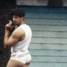 Model wears a Louis-Gabriel Nouchi x OnlyFans campaign look for the limited-edition LGN capsule collection.