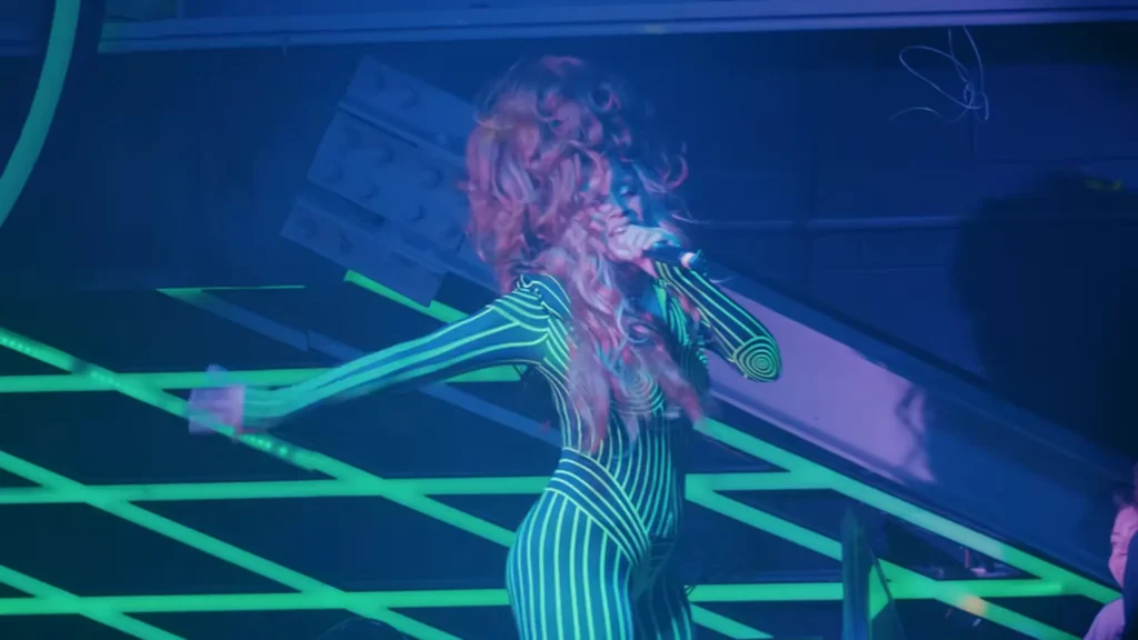 LION BABE performs under club lights during the House of LION BABE full set in Brooklyn.