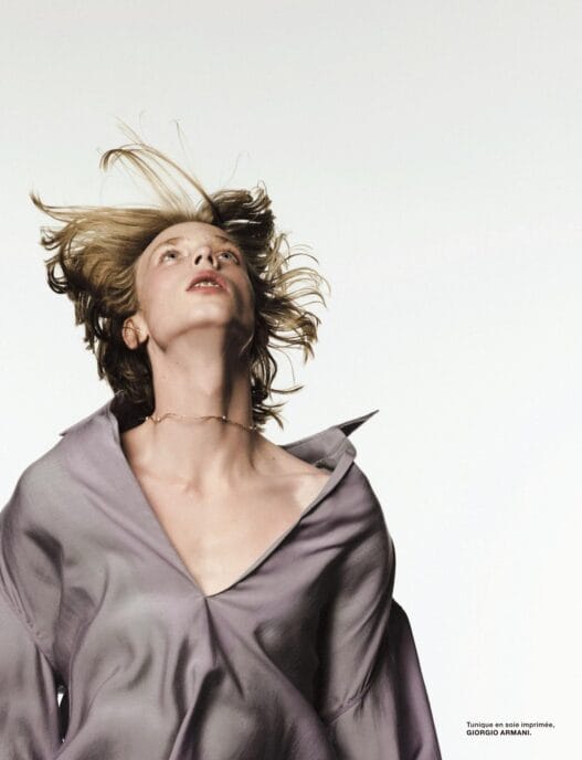 Lucas Ernens poses in the Playtime fashion editorial for Numéro Homme 51.