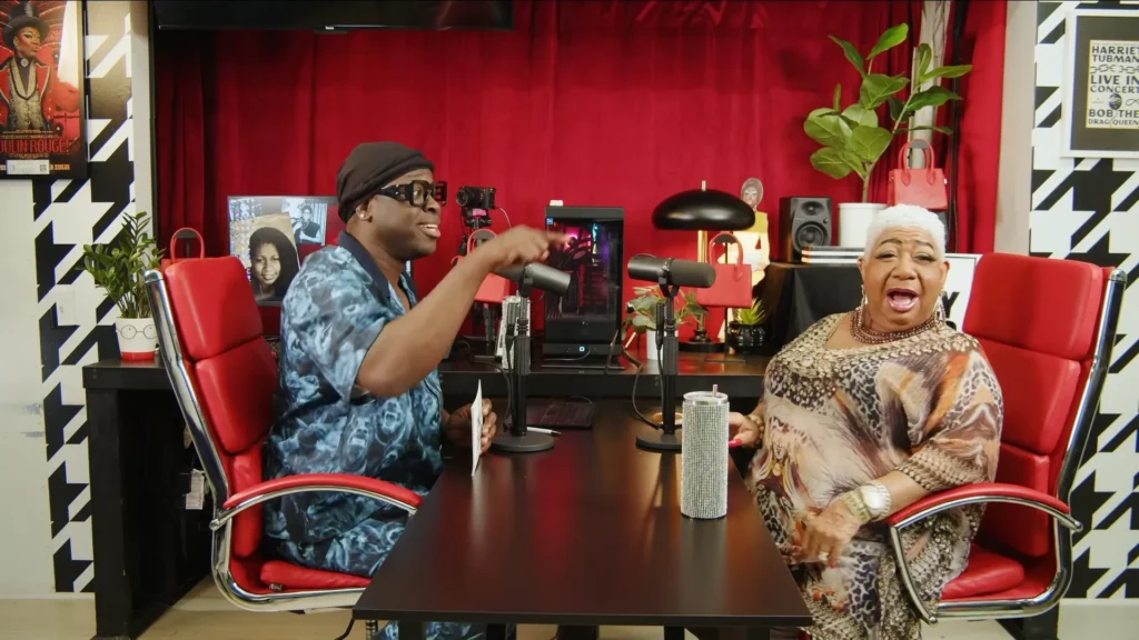 Luenell tells a story during her Only Child podcast interview