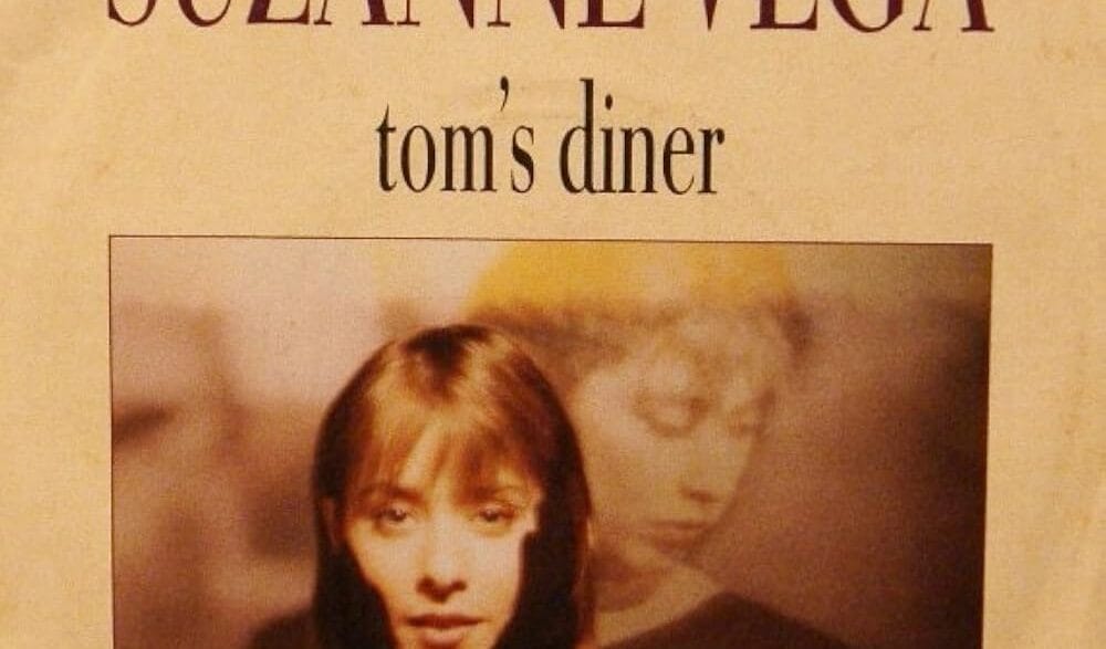 Suzanne Vega “Tom’s Diner” artwork for the 1987 a cappella song later tied to MP3 audio history.