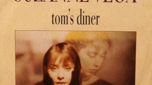 Suzanne Vega “Tom’s Diner” artwork for the 1987 a cappella song later tied to MP3 audio history.