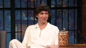 Marcello Hernández laughs while roasting Kevin Hart’s Instagram posts on Late Night with Seth Meyers