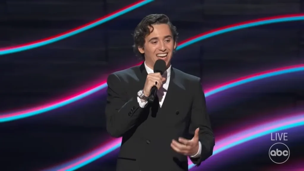 Marcello Hernandez addresses the 2026 ESPYS audience in New York City