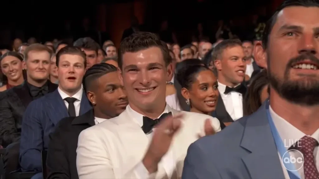 Marcello Hernandez jokes about football during the 2026 ESPYS opening monologue