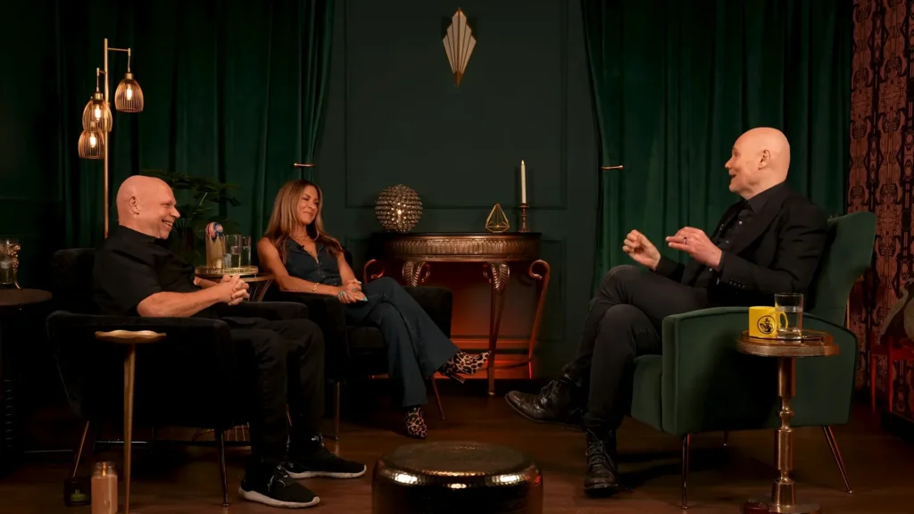 Billy Corgan shares a 120 Minutes story with Matt Pinfield and Allison Hagendorf
