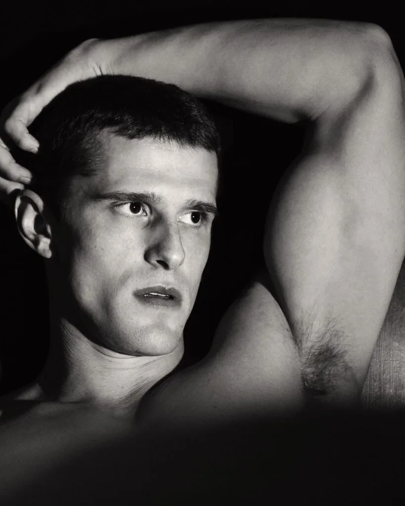 Matt van de Sande in an intimate fashion portrait photographed by Giuseppe Riserbato