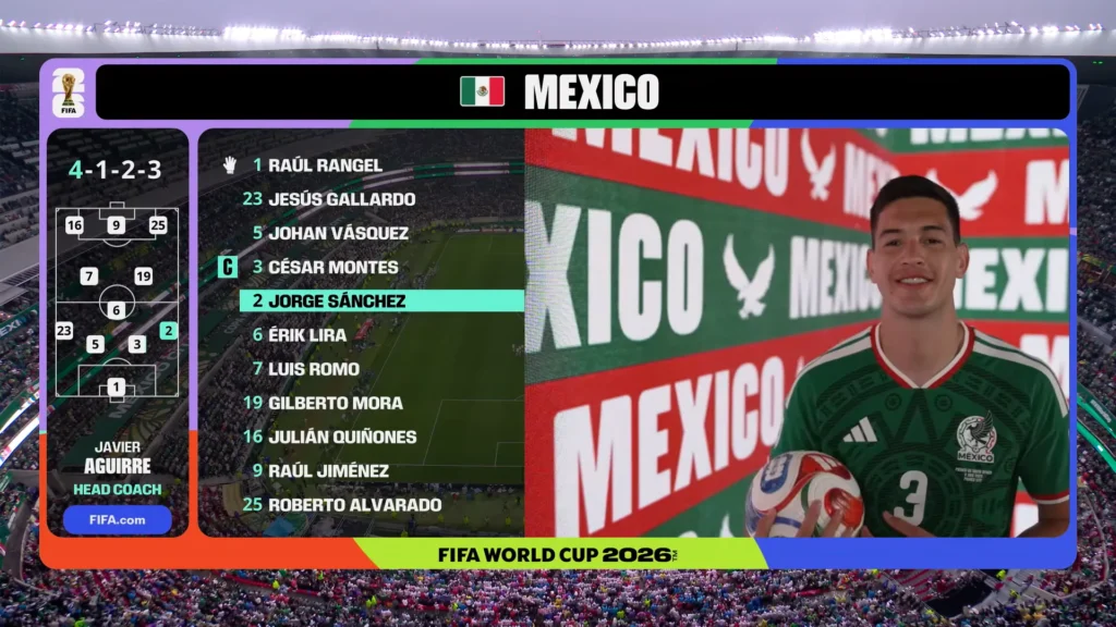 Opening moments of Mexico vs England in the FIFA World Cup 2026 Round of 16.