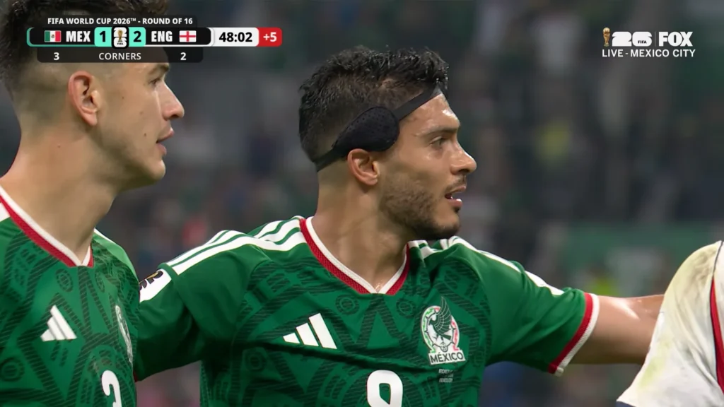 Mexico players during the Round of 16 match against England at the FIFA World Cup 2026.