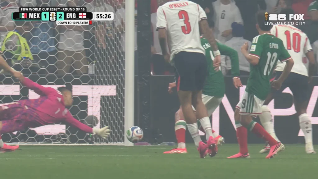 Mexico vs England Round of 16 action moment from the FIFA World Cup 2026 highlights.