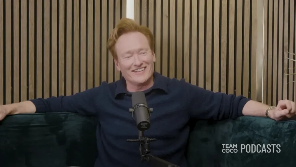 Mick Jagger speaking with Conan O’Brien during their London podcast conversation about Elvis Presley