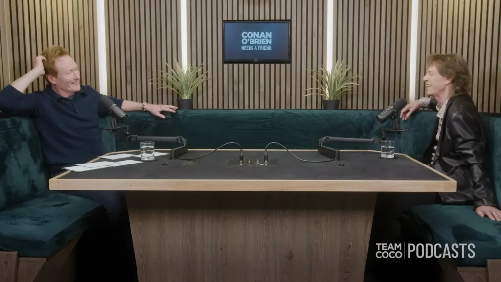 Mick Jagger discussing how he critiques Rolling Stones recordings during Conan O’Brien Needs a Friend