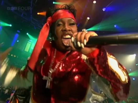 Missy Elliott performs Hot Boyz on Top of the Pops in January 2000.