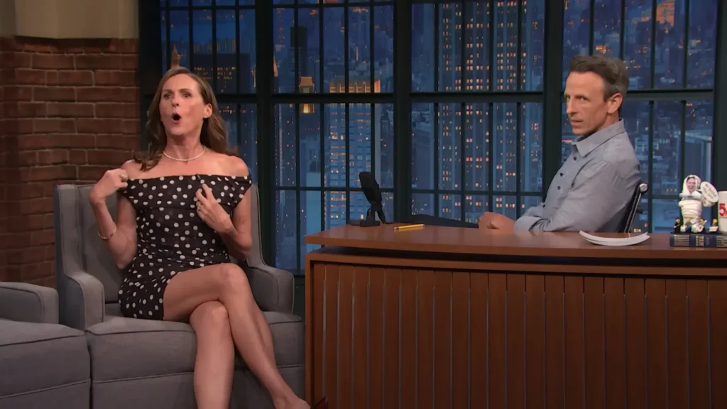 Molly Shannon talks with Seth Meyers on Late Night