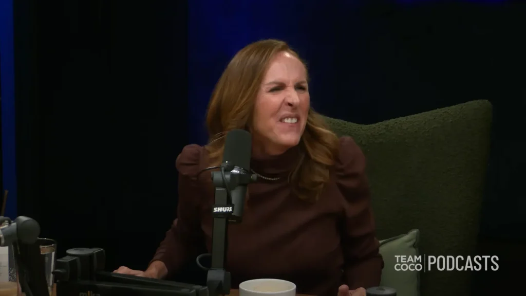 Conan O’Brien reacting during his full interview with Molly Shannon