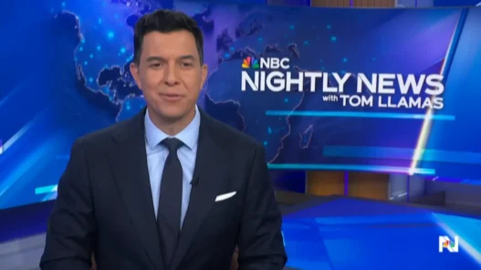 Tom Llamas anchoring the July 13 edition of NBC Nightly News from the studio