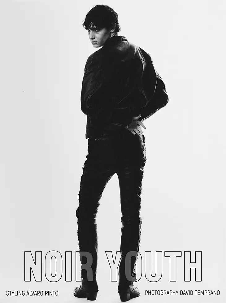 Juan Navarro in the MMSCENE STYLE STORIES editorial Noir Youth